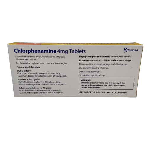 Chlorphenamine 4mg Tablets thumbnail